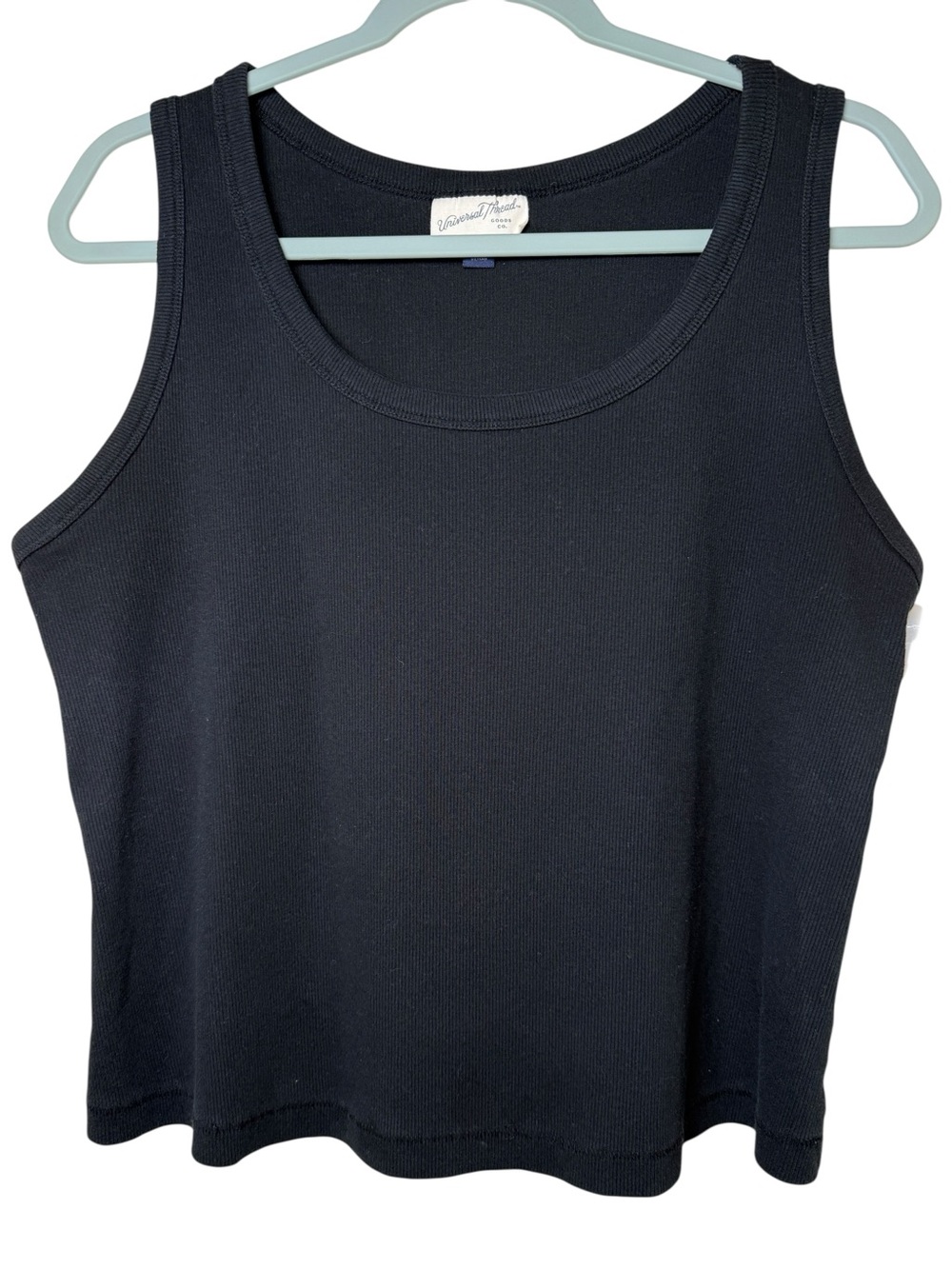 Universal Thread XXL Black Ribbed Scoop Neck Tank Top